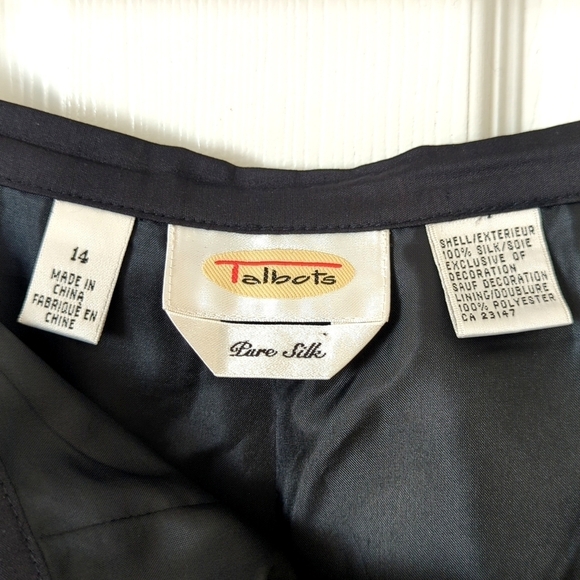 Talbots 90's Vintage Floral Embroidered Silk High Waisted Tapered Leg Pants 14 - Picture 9 of 14